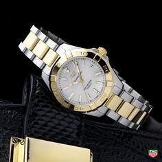 TAG Heuer Aquaracer Lady Gold and Steel Luxury Michael Kors Analog Watch, Michael Kors Classic Luxury Watch, Luxury Michael Kors Watch With Round Dial, Luxury Michael Kors Watches With Subdials, Buy Ladies Ring Watch, Womens Tag Watch, Luxury Gold Coach Watches, Ladies Tag Watches, Tag Heuer Aquaracer