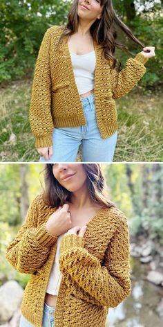 Inspired by honeycombs, this crochet cardigan showcases a stunning and unique stitch pattern. With an open-front, relaxed silhouette and no closures, it’s the perfect layering piece. Easily create this beauty using a free crochet pattern and add charm to your wardrobe.