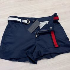 Cute Girl Shorts By Tommy Hilfiger- Nwt Size: 12 (Girls Color: Navy Never Worn- Purchased At Macy’s Comes With Red And White Belt Tommy Hilfiger Outfits, Girl Shorts, Tommy Hilfiger Shorts, White Belt, Short Girls, Kids Bottoms, Red And White, Tommy Hilfiger, Size 12