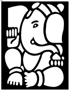 an elephant with its trunk in the shape of a letter k, on a black and white background