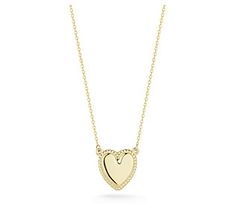 You're sure to fall in love with this polished heart pendant featuring a textured twist outline. From Luminosa Gold. Gold Heart Pendant, Heart Pendant Gold, Gold Heart, Heart Of Gold, Heart Pendant, Fall In Love, In Love, Jewelry Necklaces, Twist