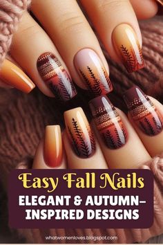 Nails Blooming Gel, Easy Fall Nails, Fall Season Nails, Daisy Acrylic Nails, Opi Nail Envy, Blooming Gel, Nails Elegant, Chic Nail Art, Water Color Nails