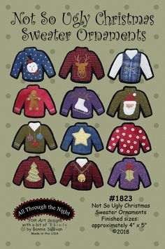 an advertisement for christmas sweater crochet patterns, with the words not so ugly christmas sweater