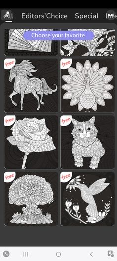 an image of some animals and birds in black and white with the words, choose your favorite