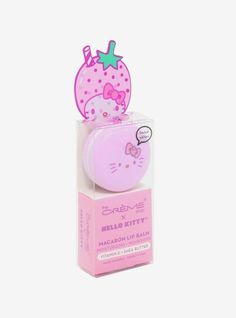 Sanrio Macaron Lip Balm, Hello Kitty Lip Balm, The Creme Shop Hello Kitty, Creme Shop Hello Kitty, Hello Kitty Products, Macaron Lip Balm, Sanrio Products, My Sanrio, Shop Hello Kitty