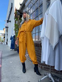 Roomy washed modal jumpsuit.  Super comfy and cute.  You can roll up the legs, belt it, wear it loose and baggy  The fabric is a fabulous super soft modal  that has been washed and crinkled Sherman Oaks, Roll Up, Overalls, Wear It, Adult Outfits, Jumpsuit, How To Wear, Fabric, Clothes