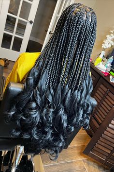 French Curls Black, French Curls Hairstyles, Long Braids For Black Women, Braids French Curls, Braids French, Black Hair Magazine, Hairstyle Examples, Braided Hairstyles For Black Women Cornrows