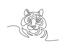 a tiger face on a white background