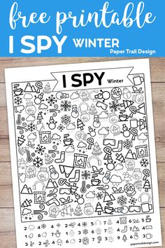 the free printable ispy winter coloring page for kids to color and practice numbers