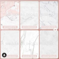 white marble tiles with different sizes and colors for walls, floors or floor coverings