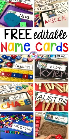 free printable name cards for kids to use in their homeschool or classroom