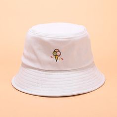 Cream Bucket Hat, Ice Cream Bucket, Cute Bucket Hats, Fishing Bucket Hat, Bob Chapeau, Bucket Hat Fashion, Bucket Hat Pattern, Aesthetic Clothing Stores, Cotton Candy Colors