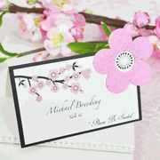 a close up of a card with flowers on it