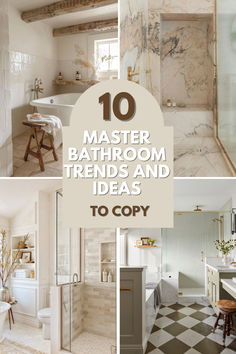 Master bathroom design ideas Bathroom Renovations Master, Bathroom Remodel Classic Master Bath, Master Bath Vision Board, Vintage White Bathroom Ideas, Southern Living Bathroom Ideas, Bathroom Trends 2024 Interior Design, Master Bath Tile Combinations Classic, Luxe Bathroom Design, Designing A Bathroom