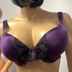 Nwot Soma Enhancing Shape Bra S34dd.This Is Purple With Black,Shiny Gold Stitched And Nylon Material Resembling A Butterfly Pattern.The Straps Are Adjustable And Band Is Very Soft With A Nice Stretch.This Is An Underwire Soft Padding Fitted Purple Bra With Padded Cups, Purple Full Coverage Bra With Padded Cups, Elegant Purple Push-up Bra, Purple Sleepwear With Built-in Bra For Night, Fitted Purple Sleepwear With Built-in Bra, Cheap Purple Bra With Built-in Support, Purple V-neck Top With Built-in Bra, Purple Compressive Moisture-wicking Sports Bra, Butterfly Pattern