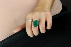 A sophisticated creation of 14k for women from Anemone that is a handmade green ring that flaunts a beautifully faceted Green Onyx, set and pronged in 14k gold-filled ring band. Gem jewelry with properties that may help boost confidence and promote positivity. ☛ 𝒜𝐵𝒞 - Add Engraving - https://etsy.me/2ZSRjhu ☛ Ring size - Select the size you would like from the drop down menu ♥ Gemstone Type - Green Onyx ♥ Gemstone Size - 16x20mm ♥ Gemstone Cut - Faceted Oval ♥ Metal Type (Main Photo) - 14k Go Green Ring, Green Rings, Fancy Gifts, Gem Jewelry, Boost Confidence, Textured Ring, Emerald Color, Ring Emerald, Gold Filled Ring