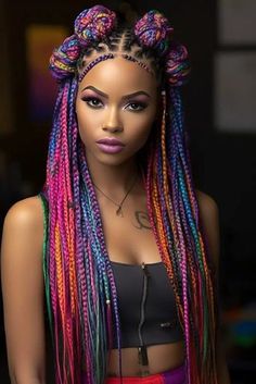 Triangle Part Box Braids, Chunky Box Braids, Braids With Shaved Sides, Twist Box Braids, Simple Clothes, Medium Box Braids