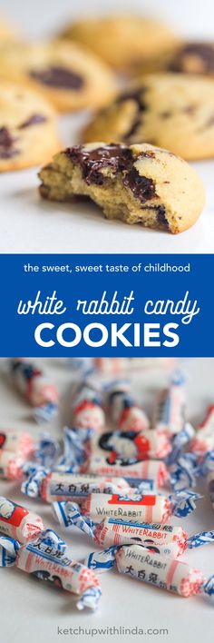 white rabbit candy cookies with text overlay