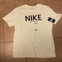 Brand New Nike Shirt, Never Worn! Nike Sporty White Shirt, Nike Casual Short Sleeve Shirt, Nike White Cotton Shirt, Nike White Short Sleeve Shirt, Nike Shirt, White Nike, Nike White, Nike Shirts, New Nike