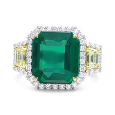 yellow diamond ring tiffany Formal Gia Certified Green Halo Ring, Green Emerald Cut Halo Ring With Gemstone, Luxury Green Gemstone Halo Ring, Emerald Cut Green Halo Ring For Formal Occasions, Green Emerald Ring With Halo Setting, Baguette Cut, Green Baguette Cut Emerald Ring With Halo Setting, Gia Certified Octagon Green Emerald Ring, Emerald Halo, Yellow Diamond Ring