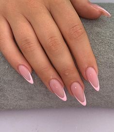 Pink French Nails, Cute Simple Nails, Vibrant Nails