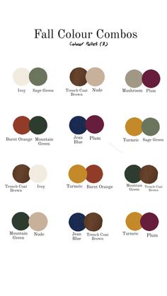 the color chart for fall and winter colors