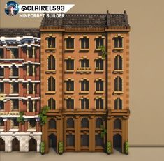 an image of a building made out of legos and papercrafting with the words minecraft builder on it