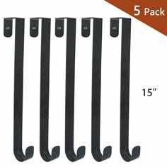 5 pack black metal door handles for closets and cupboards, set of five