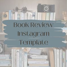 book review instagram template with books and cameras