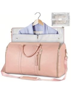 Travel Duffle Bag For Women, Weekender Bag With Shoe Compartment And Wet Pocket, Carry On Overnight Bag With Toiletry & Cosmetic Bag, Tote Gym Bag For Travel, Yoga, Sports Pink    PU Leather     Storage & Organization, size features are:Bust: ,Length: ,Sleeve Length: Travel Duffle Bag Women, Leather Garment Bag, Suit Storage, Travel Crossbody, Leather Duffel, Suit Bag, Travel Duffle, Duffle Bag Travel, Travel Duffel