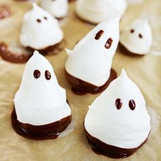 chocolate covered marshmallows in the shape of ghost faces