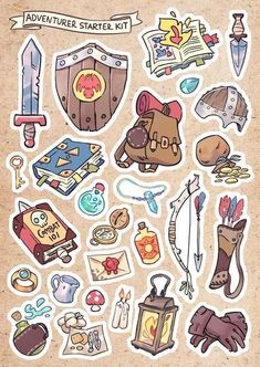 the adventure sticker kit includes various items