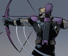 an animated image of a man holding a bow and arrow