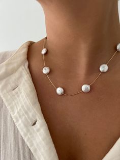 17 inch necklace Sold as one strand Layered Necklaces Outfit, Pearl And Gold Necklace, Necklace Outfit, Jewelry Photography, Jewelry Inspo, Ring Bracelet, Layered Necklaces, Jewelry Care, Pearl Necklace