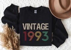 "Vintage 1993 Shirt,31st Birthday Gift For Women, 1993 Retro Shirt, 31st Birthday Woman, 31st Birthday Gift For Men,31st Birthday Best Friend Please Check All Photos For Details.   🐞Choose Your T-Shirt Size From The Drop-Down Lists Next To The item Picture   ⭐Choose Of Your T-Shirt Color From The 2nd Picture   🐞Use \"Add message to Seller\" link On The Checkout Page To Send me the Following important Details For Your Order's Customization.   ⭐Shipping Time Varies by location (we are located in Sugar Land, Texas) please consider that our turn around time is 1 to 3 business days.     ⭐Which brand do you use for t-shirts? We use Gildan Softstyle, Bella Canvas Unisex, Hanes, Outlash, Tees,  District and Next Level when we have a shortage of stocks for certain colors and sizes. Our printing m Birthday Best Friend, 62nd Birthday, 29th Birthday, Birthday Gift For Women, Sugar Land, Birthday Gif, Birthday Woman, Mens Birthday Gifts, Comfort Color