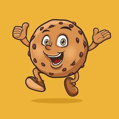 an illustration of a cookie character jumping in the air