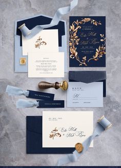 the wedding stationery is laid out and ready to be used