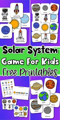 solar system game for kids with free printables