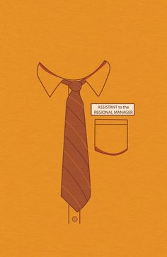 an orange shirt with a tie on it and a tag that says, assistant to the regional manager