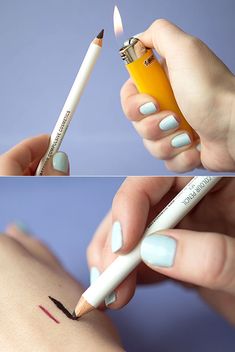 17 Life-Changing Makeup Hacks. I've done the blowdryer to eyelash curler for years - DEFINITELY WORKS! Eyeliner Hacks, Makeup Tips For Older Women, Makeup Tricks, Gel Liner, Pencil Eyeliner