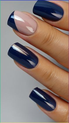 Discover the ultimate guide to blue nail designs that will give your summer 2024 manicure a trendy edge From captivating dark navy shades to refreshing light blue ideas this blog post features a variety of stunning designs that cater to every style Whether youre looking for royal blue nails to make a statement or sky-inspired artwork for a subtle touch weve curated the best dark navy art styles that are perfect for the season Explore creative and unique designs that showcase Navy Blue And Cream Nails, Dark Blue Light Blue Nails, Navy Blue Manicure Ideas, Dark Blue And Pink Nails, Navy Nails With Gold, Dark Blue Fall Nails, Navy Blue Nails Ideas, Dark Navy Nails, Navy Manicure