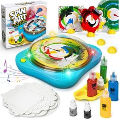 the spin art kit is ready to be played with