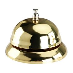 a golden bell on a white background