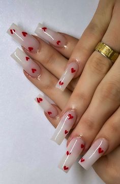 Unghie Sfumate, Classy Acrylic Nails, Acrylic Nails Coffin Short, Pink Acrylic Nails, Square Acrylic Nails, Heart Nails, Fire Nails, Pretty Acrylic Nails, Dope Nails