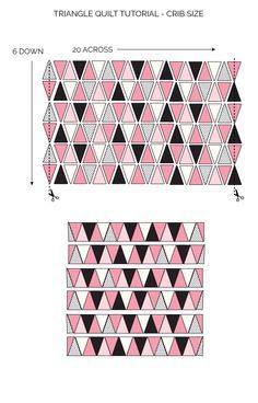 the triangle quilt pattern is shown in pink and black