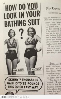 an old advertisement for bathing suits from the 1950's