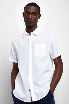 Fairfax White Short Sleeve Button Down - front Rails Clothing, Tumble Dryer, Patch Pocket, Chef's Jackets, Button Down Shirt, Dry Clean, Relaxed Fit, How To Wear, Clothes