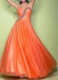 Tulle ballgown in Tangerine Gown Prom Dresses, Best Prom Dresses, Satin Tulle, Prom Dress Styles, Tulle Ball Gown, Beautiful Prom Dresses, Pretty Prom Dresses, Gown Prom, Wedding Dresses Plus Size