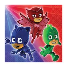 Buy Kids Birthday PJ Masks beverage napkins, 16 per package sold at Party Expert Catboy Pj Masks, Pj Mask Party, Pj Masks Birthday, Honeycomb Decorations, 16th Birthday Party, Beverage Napkins, Halloween Items, Mask Party, Helium Balloons