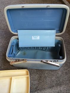 how to recover and clean a vintage train case Vintage Suitcase Decor, Travel Vintage, Starbucks Gift Card